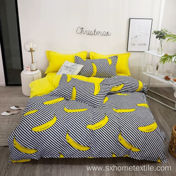 Printed Polyester Duvet Cover Bedsheet Bedding Set